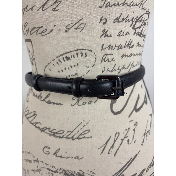 B1 Mackage Slim Leather Buckle Belt Womens XXS Minimalist Modern Classic Luxe - Picture 2 of 6